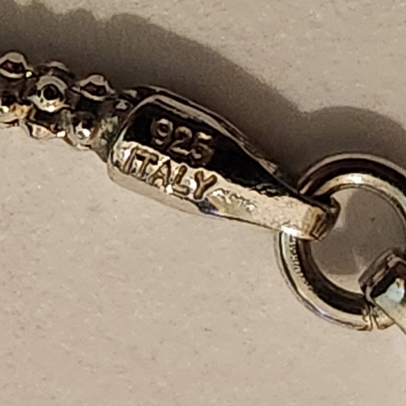 Sterling Silver Italian Popcorn Chain Cross Heart Pendant Necklace - Picture 7 of 11